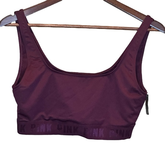VICTORIAS SECRET ULTIMATE GYM TO SWIM SPORTS BRA BIKINI TOP Maroon Large NEW - Picture 1 of 9